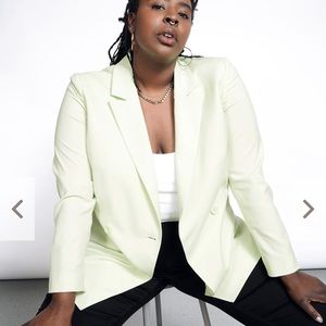 Wildfang EMPOWER DOUBLE BREASTED BLAZER in Celadon